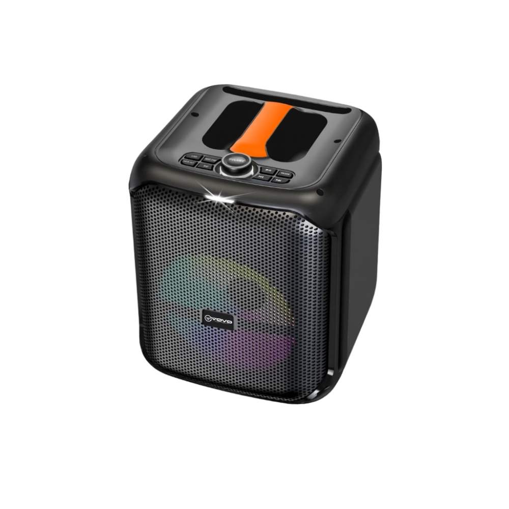 V-2820 8-Inch 20W Bluetooth Party Speaker with Mic, USB/FM & LED Lights – 3000mAh Battery