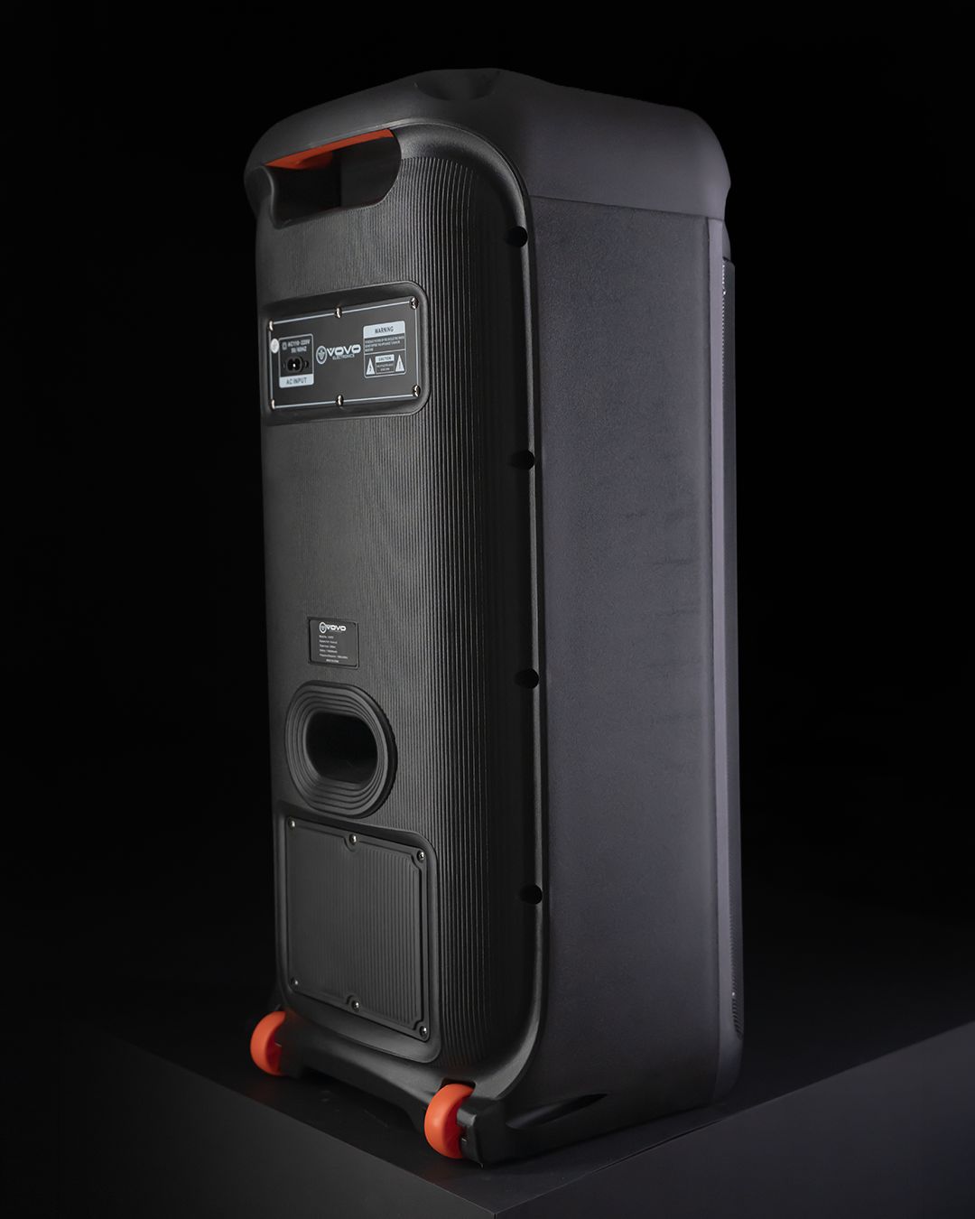 VOVO V-2875 Double 8-inch Party Speaker – 50W, Bluetooth, Wireless Mic, TWS, Portable Battery - Image 25